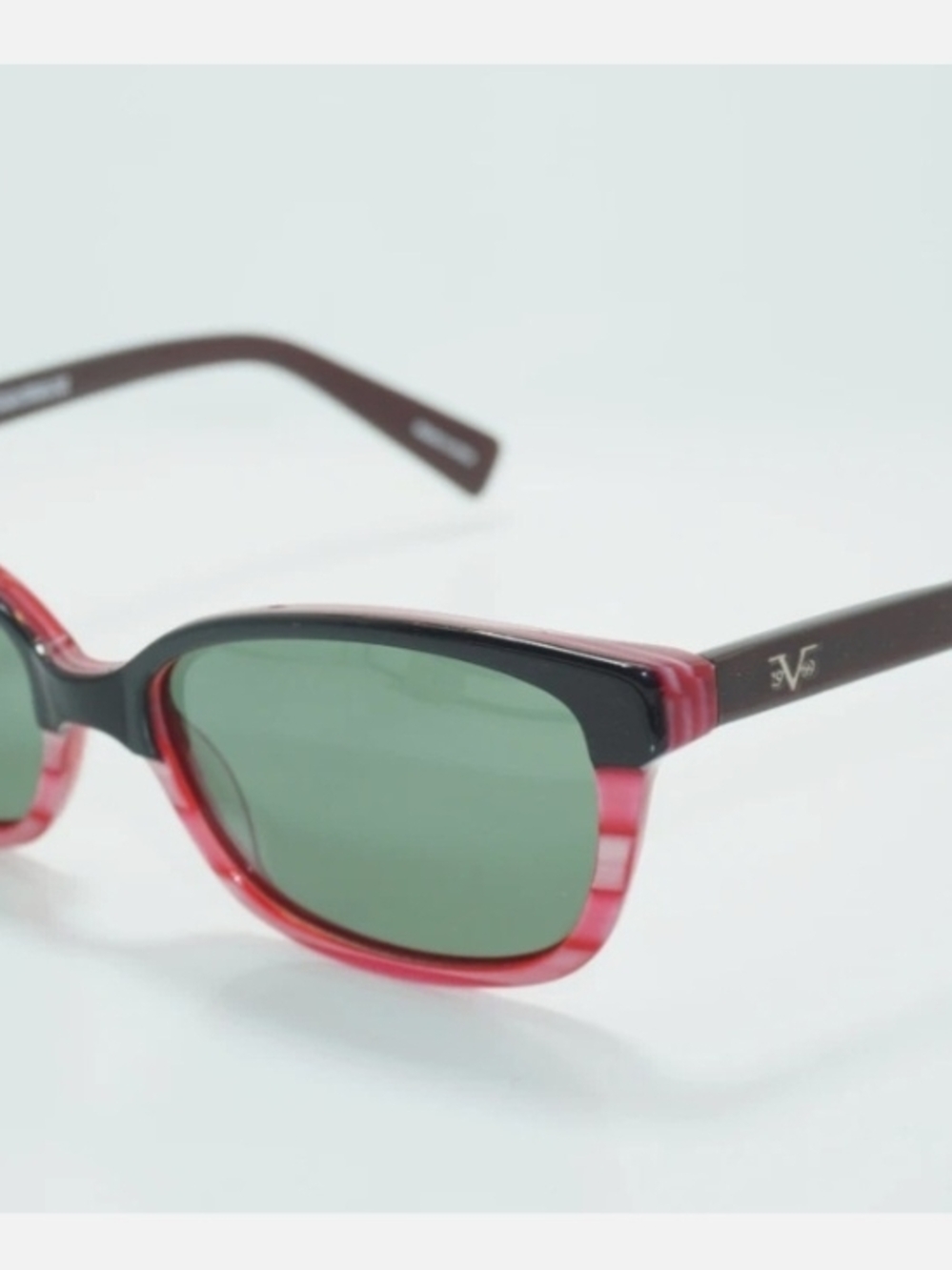 Versace Red Black Green Lens Cat-Eye Sunglasses